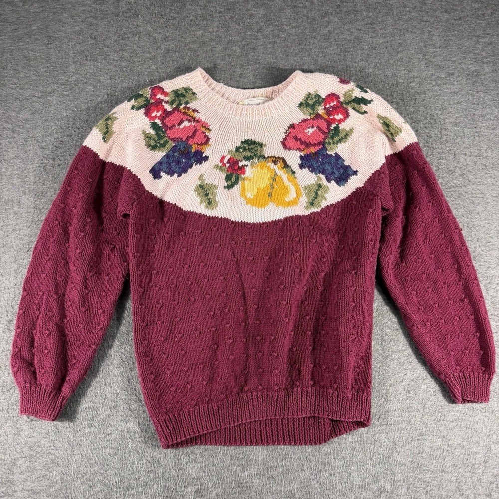 Women's The Eagles Eye Pullover Fruit Sweater Cottagecore Garden Party M Vintage